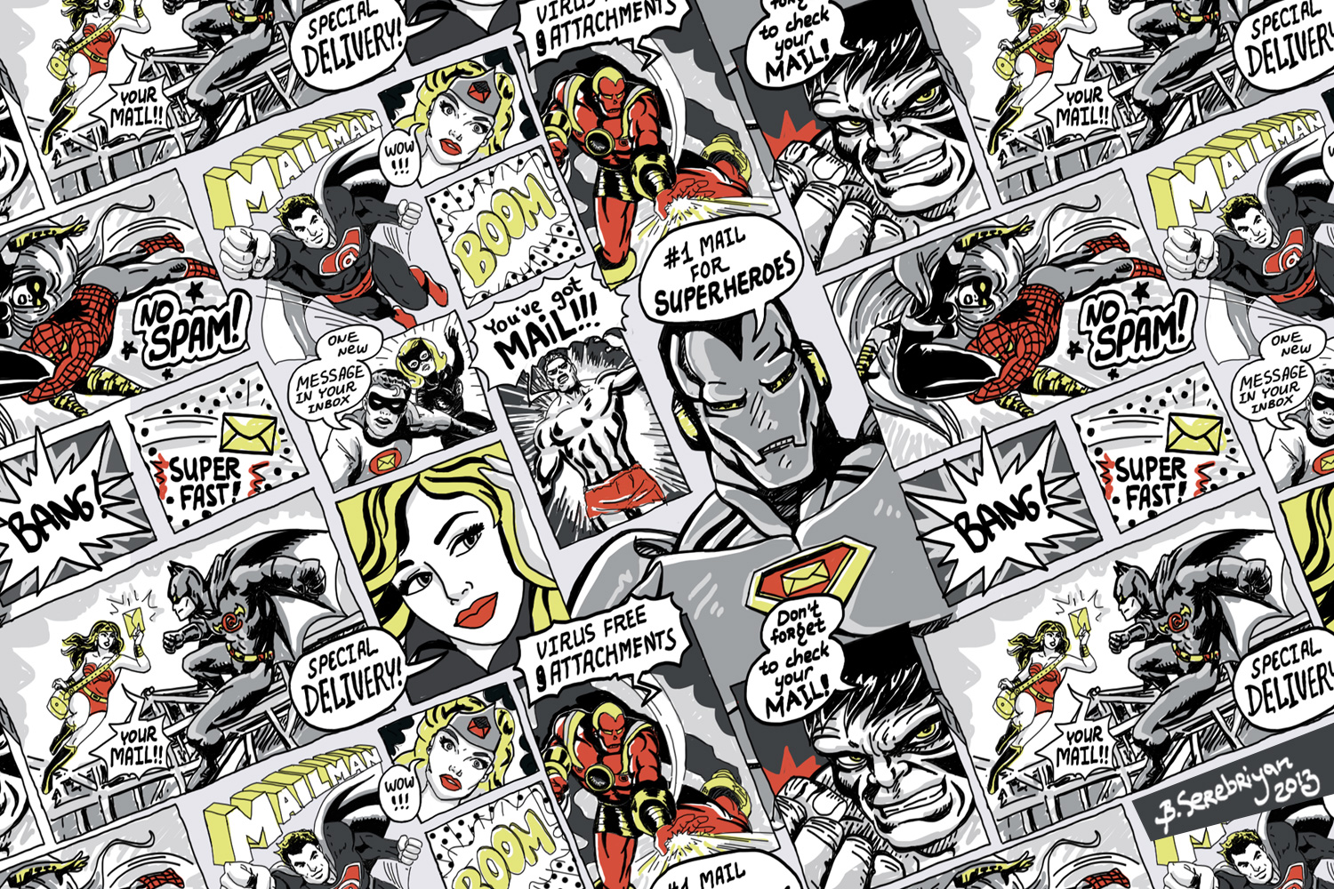 Indie Pattern Wallpaper Retro comics pattern by
