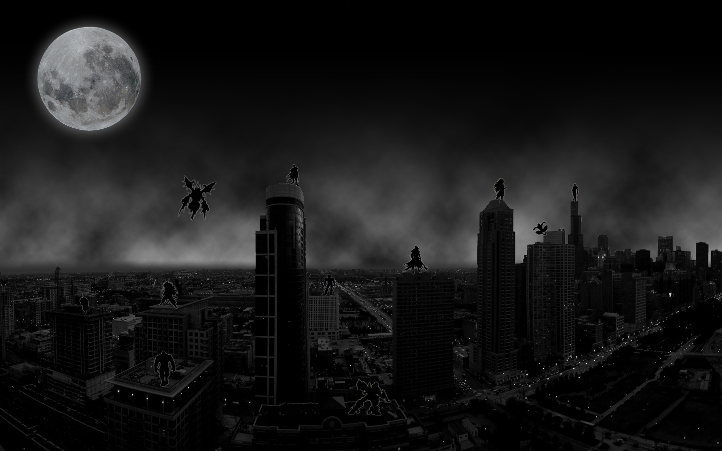 Dark Monsters Night In The City Wallpaper From