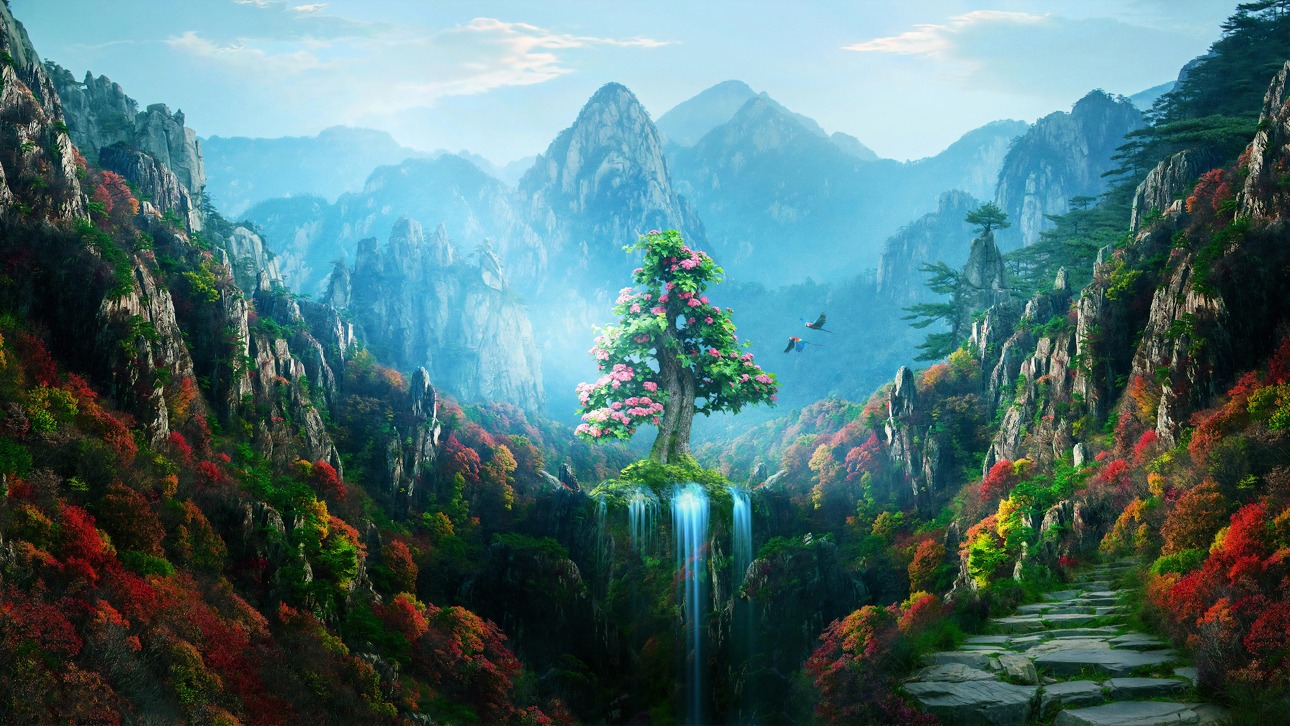 Spring Autumn Colorful Nature Magical Forest 4k 1440p Resolution HD Wallpaper