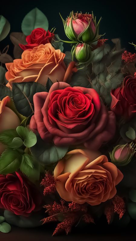 Rose In Bouquet Wallpaper