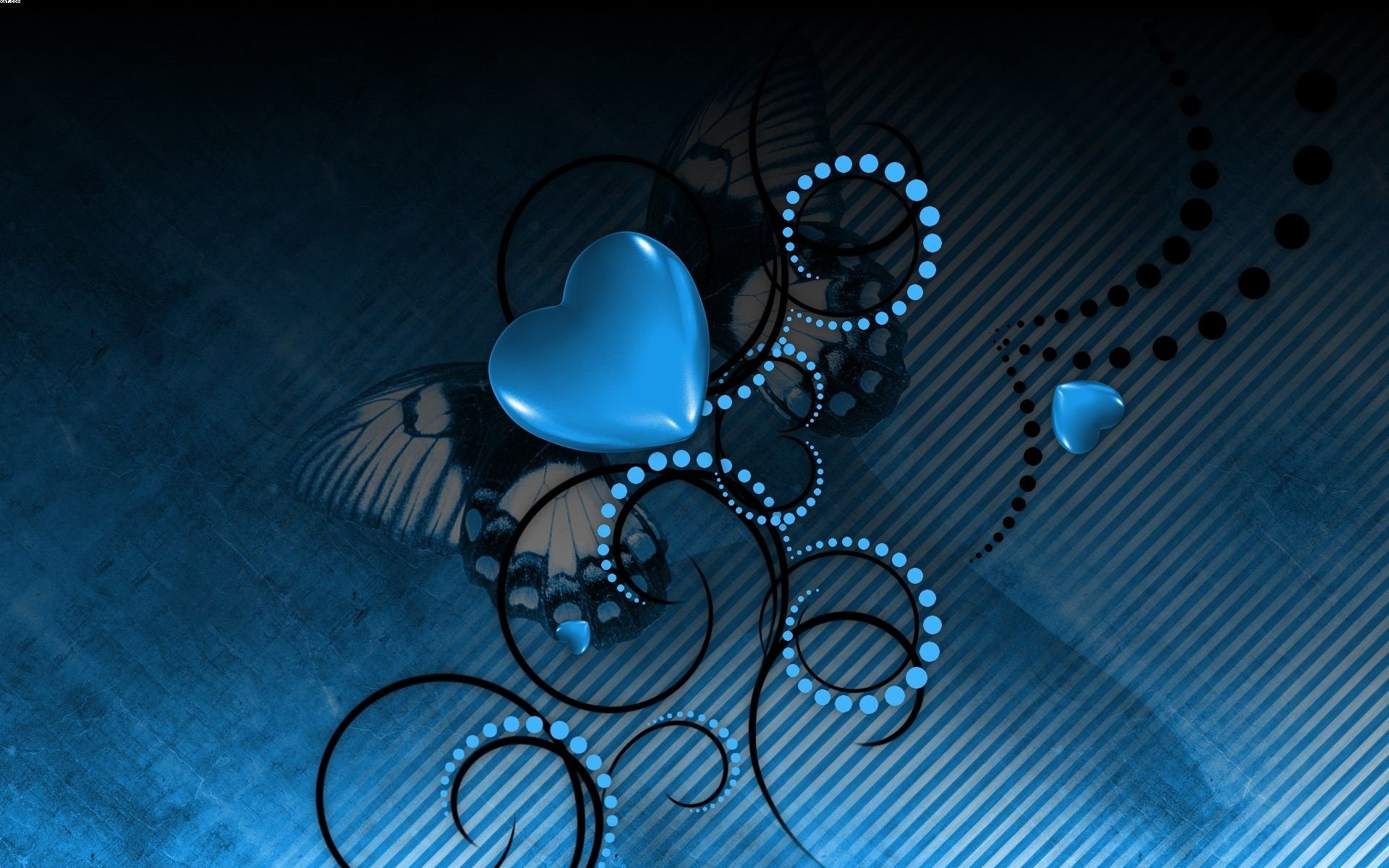 Design Blue Heart Abstract Vector HD Wallpaper