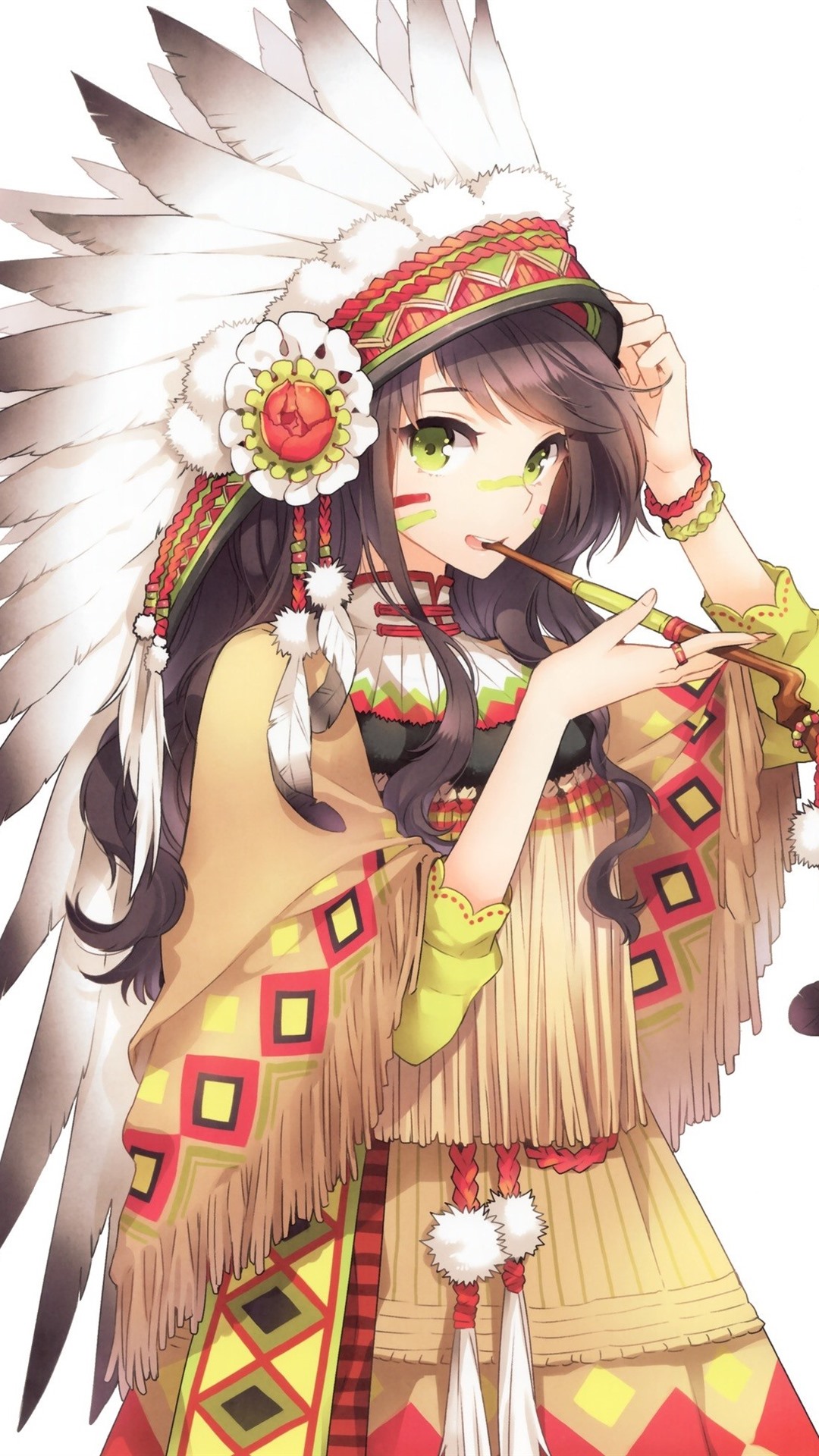 iPhone Wallpaper Indian Style Anime Girl Native American