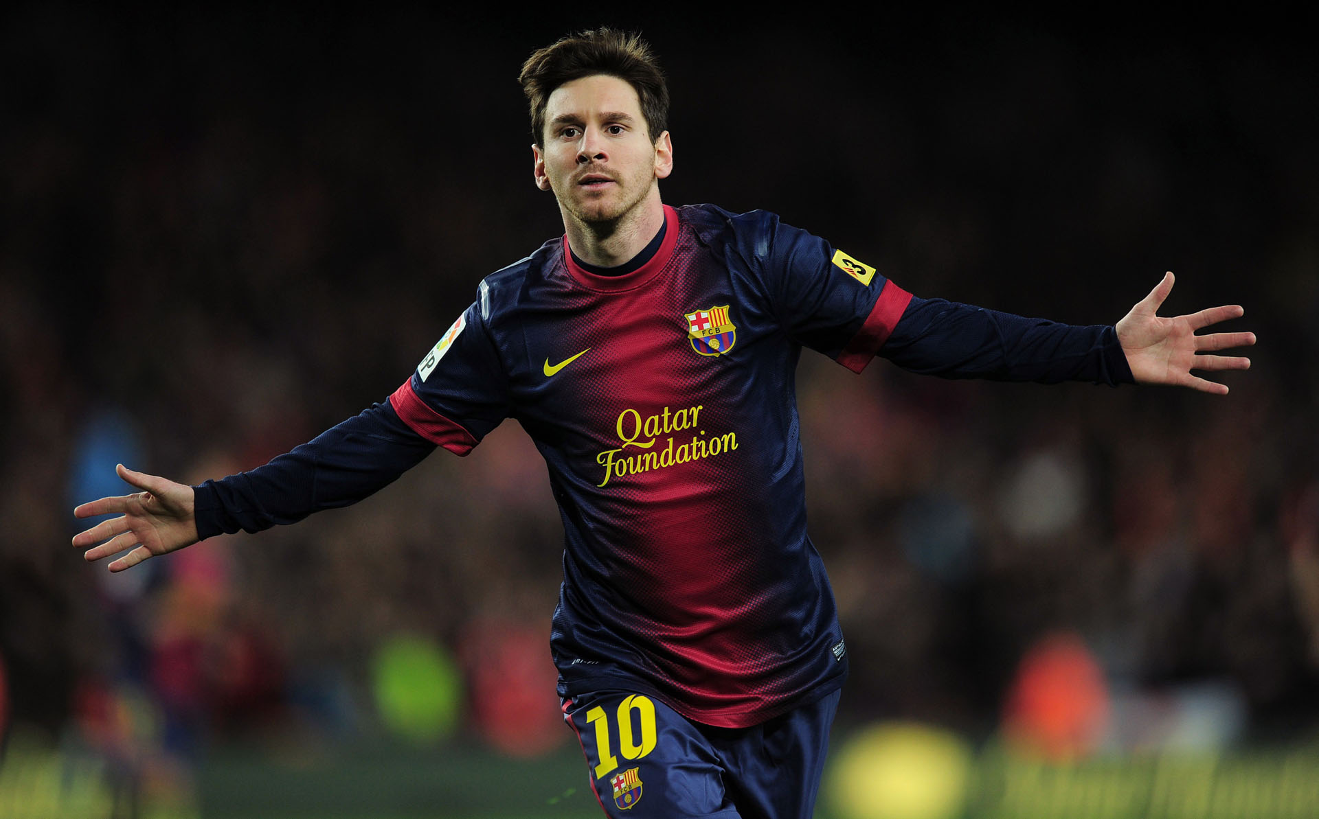 Lionel Messi Fc Barcelona Top Goalscorer Of All Time Wallpaper