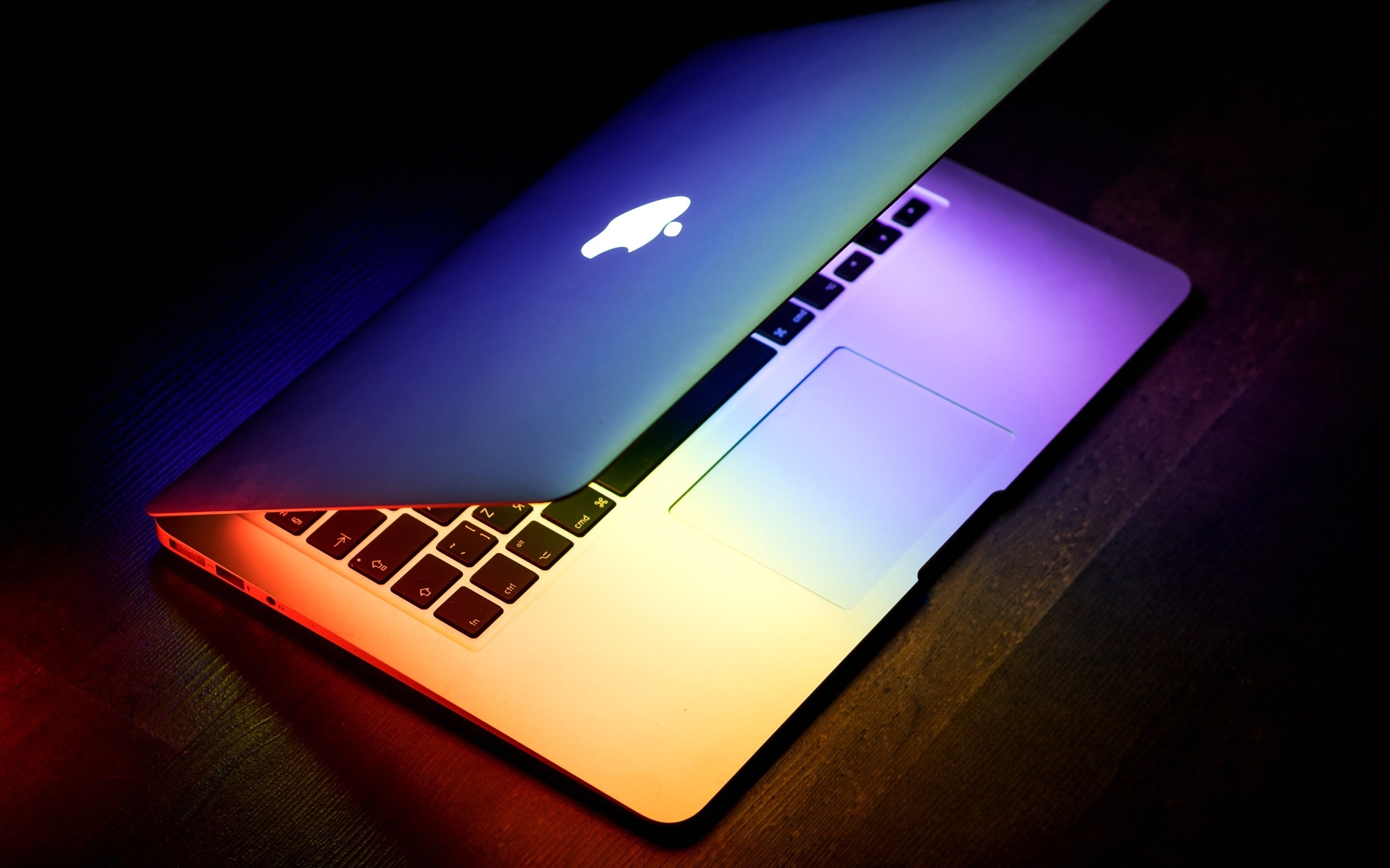 Rainbow Backlit MacBook Pro 4k Wallpaper