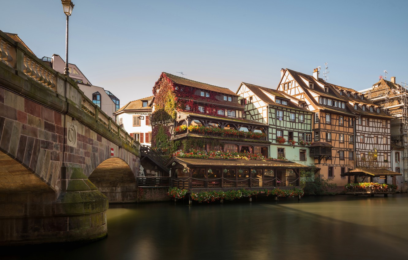 Wallpaper Bridge River France Building Home Strasbourg