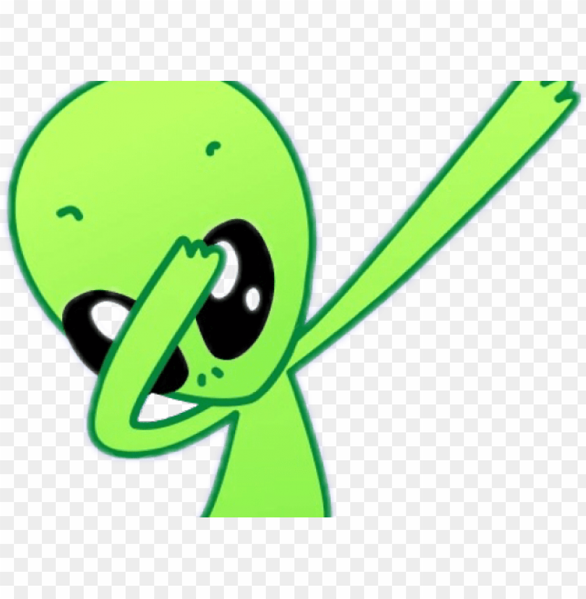 drawn alien green alien   dabbing alien PNG image with transparent