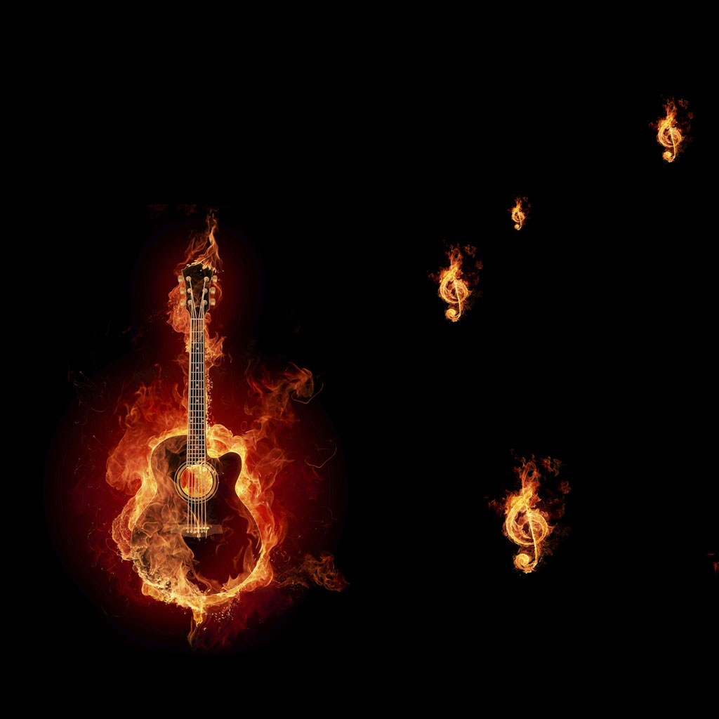 Flaming Guitar iPhone Shockwave Wallpaper