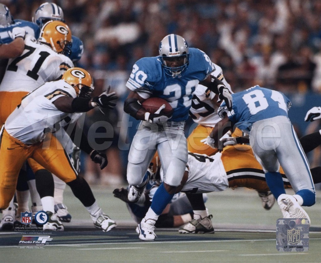 Barry Sanders Game Action Photo At Nflphotostore
