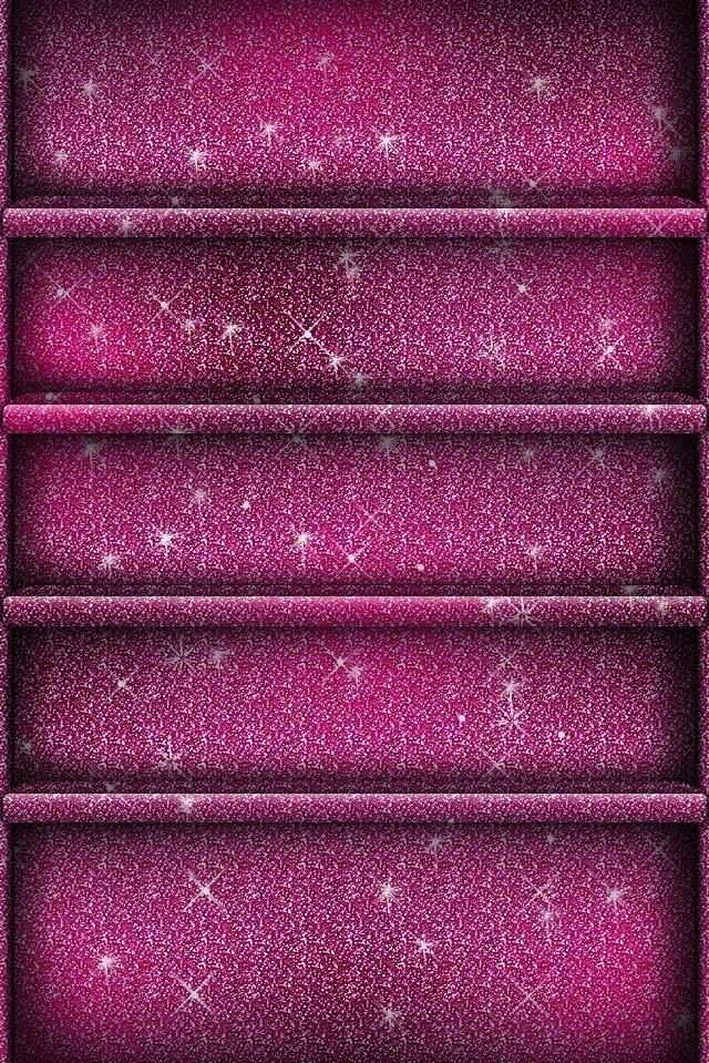 Pink Purple Glitter Shelf Style iPhone Ipod Wallpaper Background