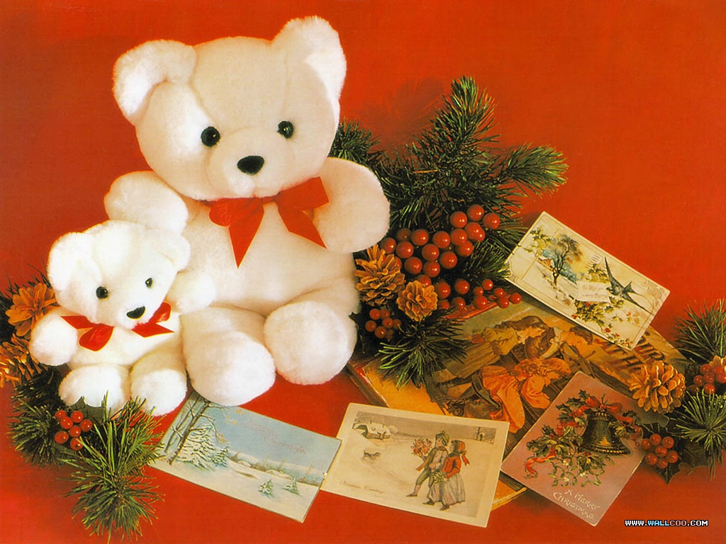 Teddy Bears Wallpaper White Soft I Love U