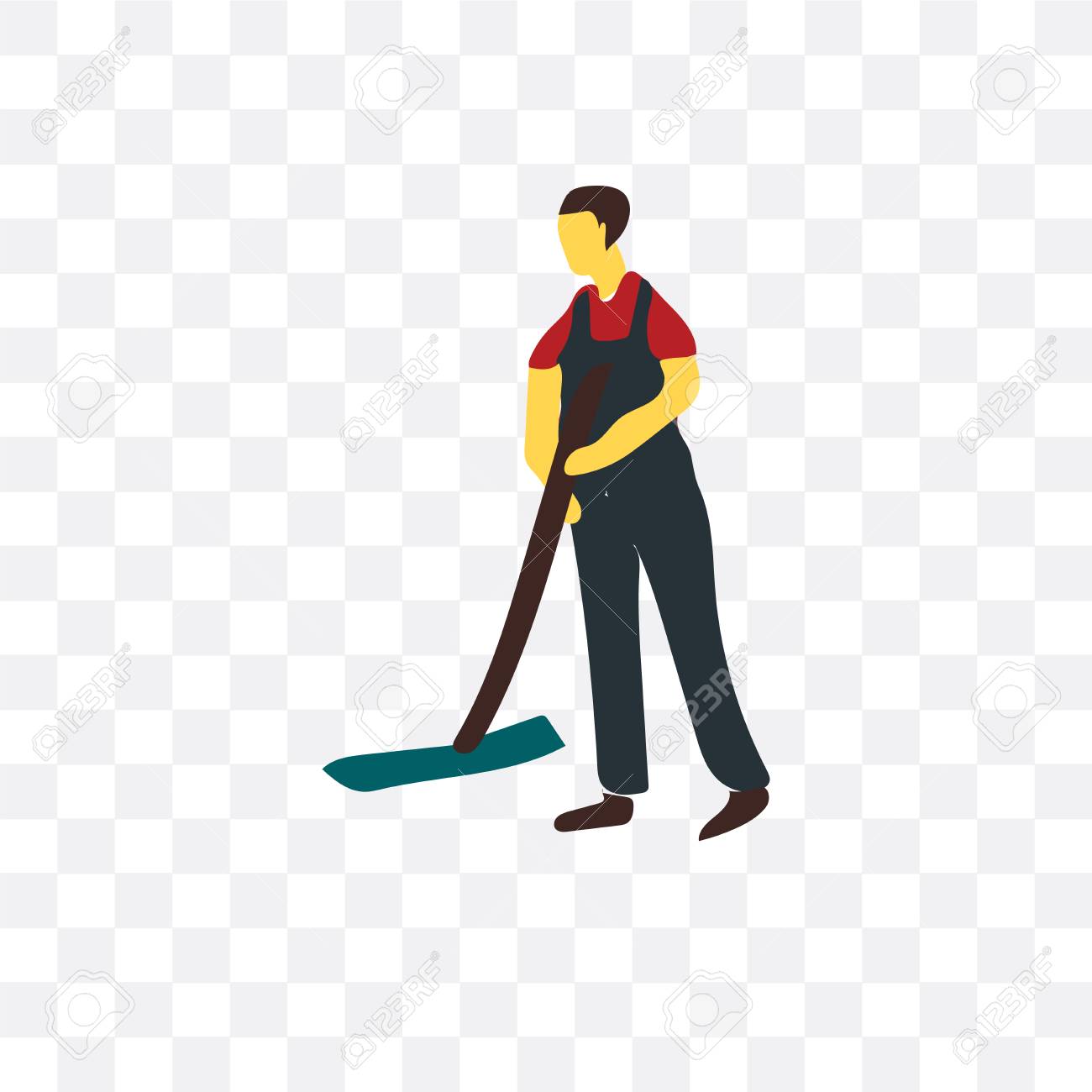 Sweeper Vector Icon Isolated On Transparent Background