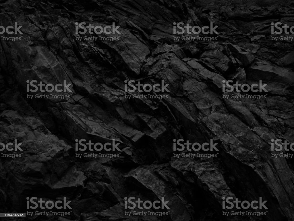 Black Rock Background Dark Gray Stone Texture Grunge