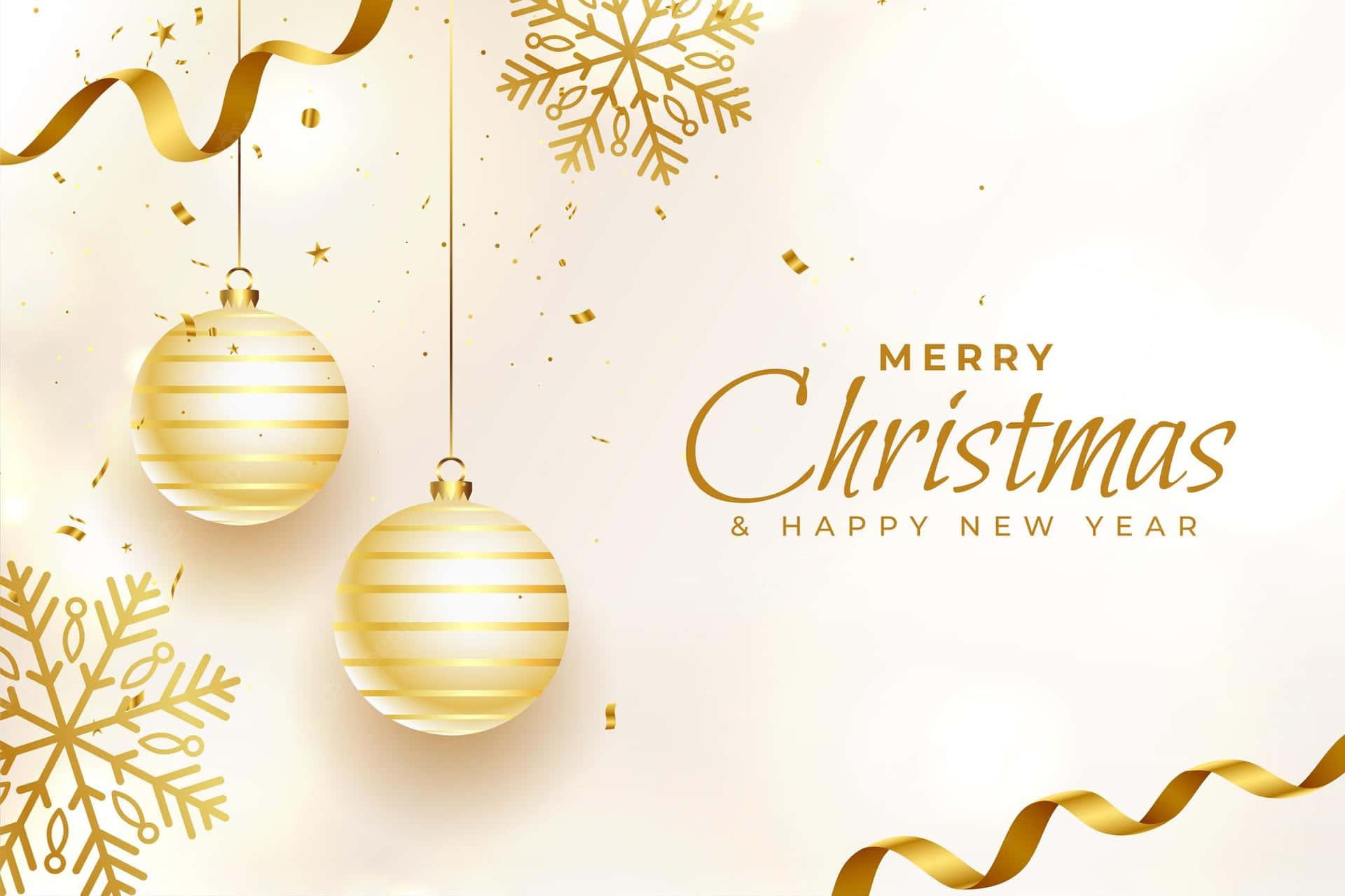 Download Merry Christmas And Happy New Year Background Wallpaper