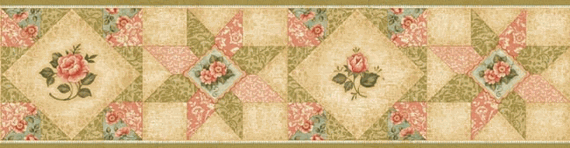 Free download Roses Quilt Design Wallpaper Border [570x148] for your