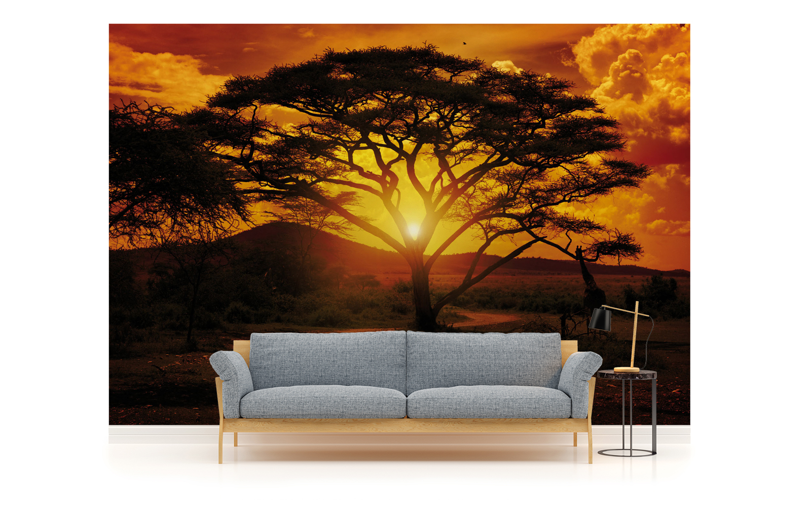 African Sunset Landscape Photo Wallpaper Wall Mural Picture 055ve