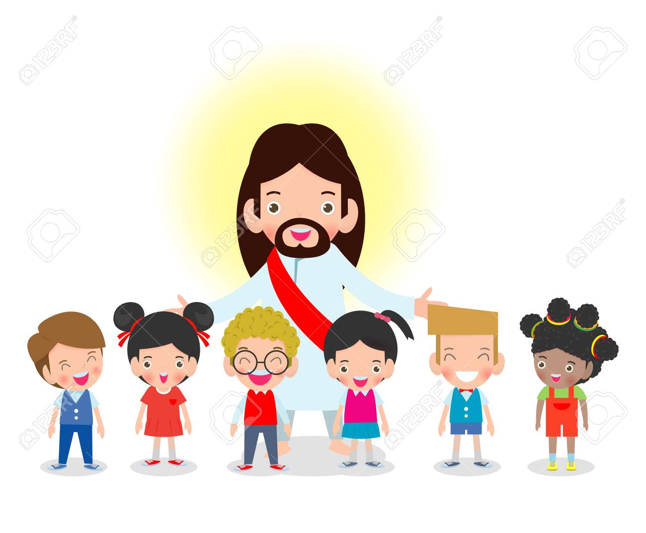Jesus Christ And Kids Children With Christianity