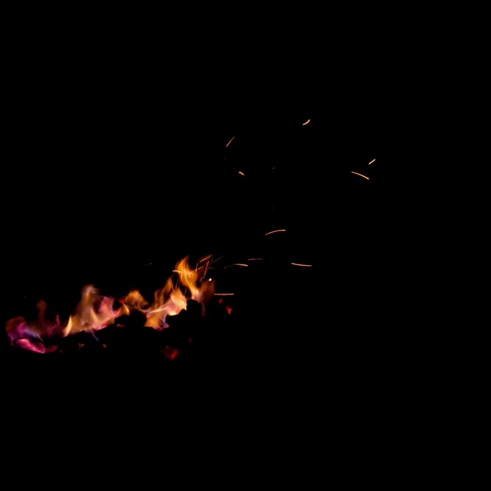Bonfire In Black Background Photo Flame Image
