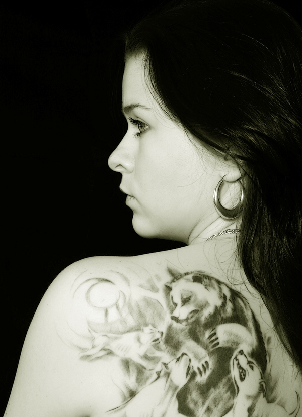 Women Tattoos Monochrome Wallpaper