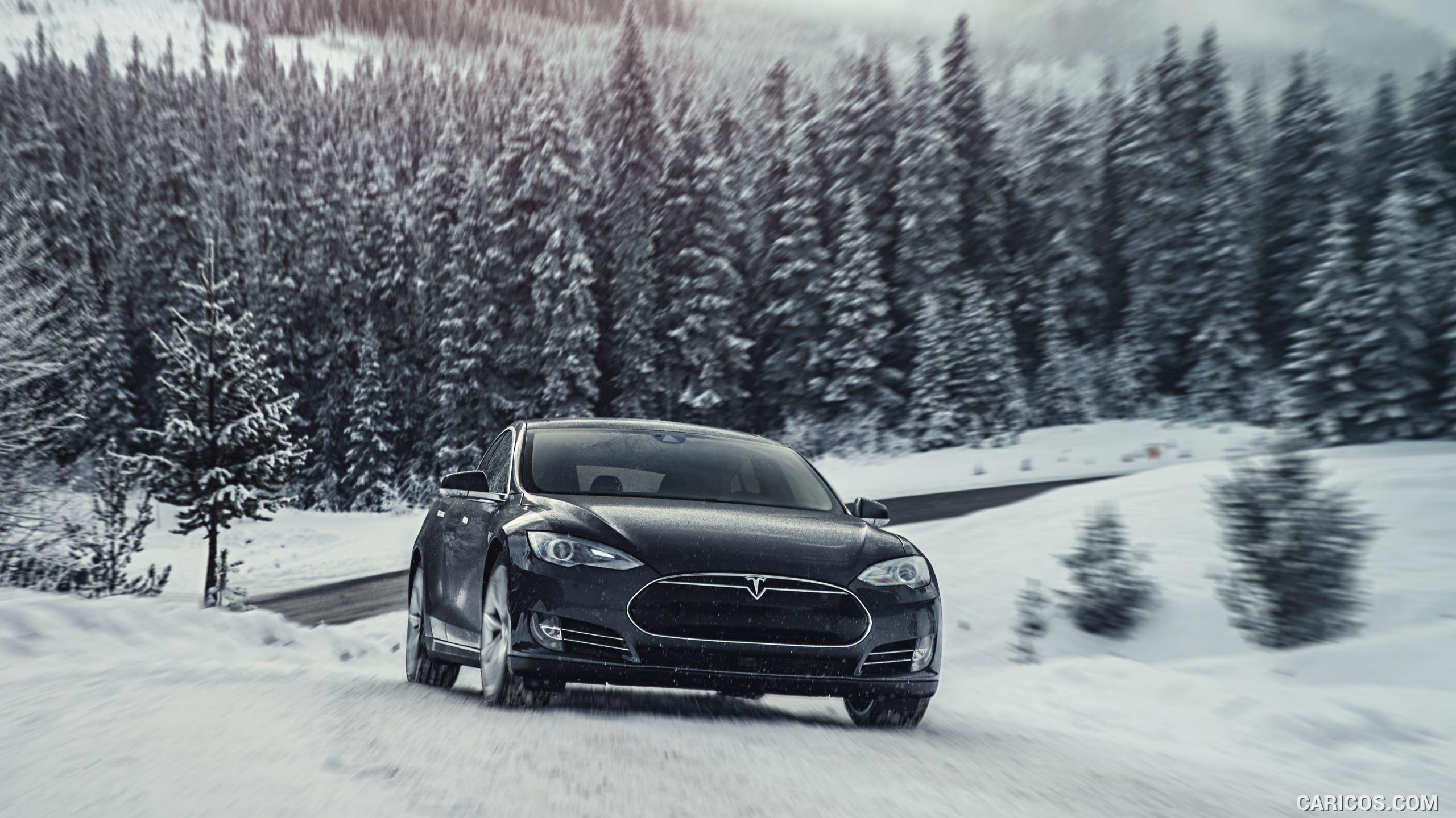 Tesla Model S P85d 2015my In Snow Front