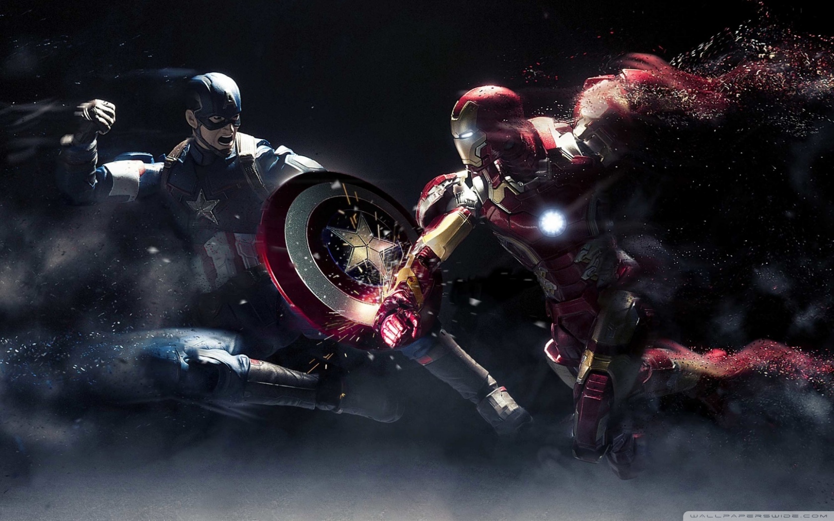 Wallpaper Captain America Iron Man Artwork