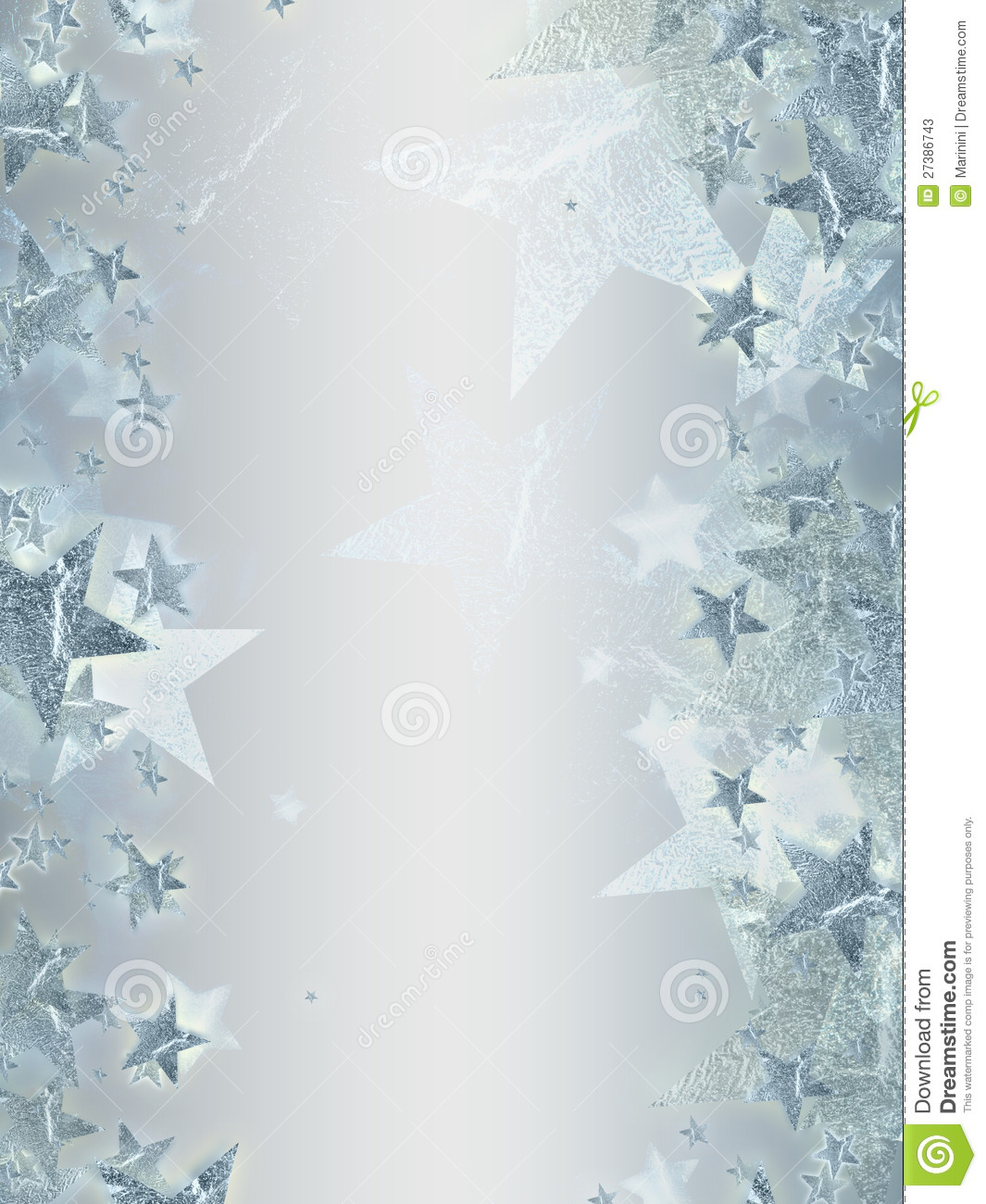 Silver Stars Background Shining Over Grey