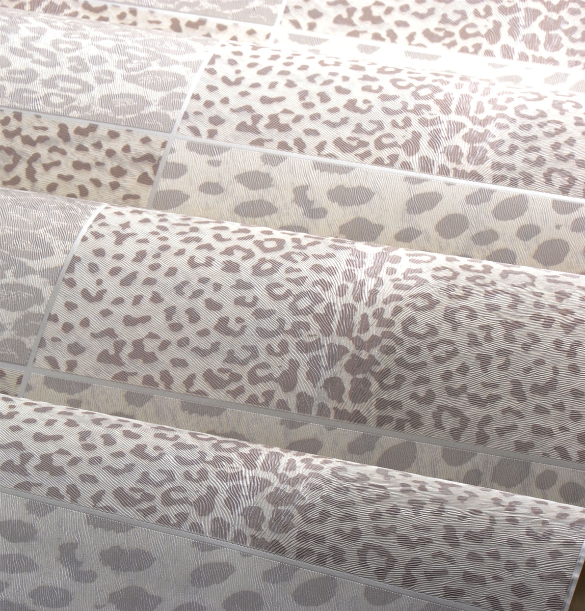 Wp62 Silver Wallpaper Rolls 10m Textured Animal Print Leopard Modern