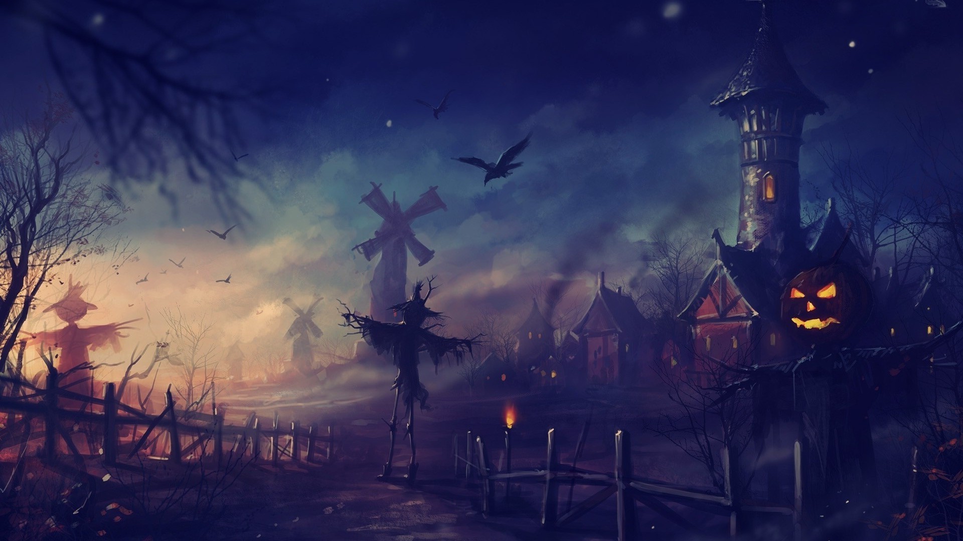Artwork Fantasy Art Halloween Pumpkin Wallpaper HD