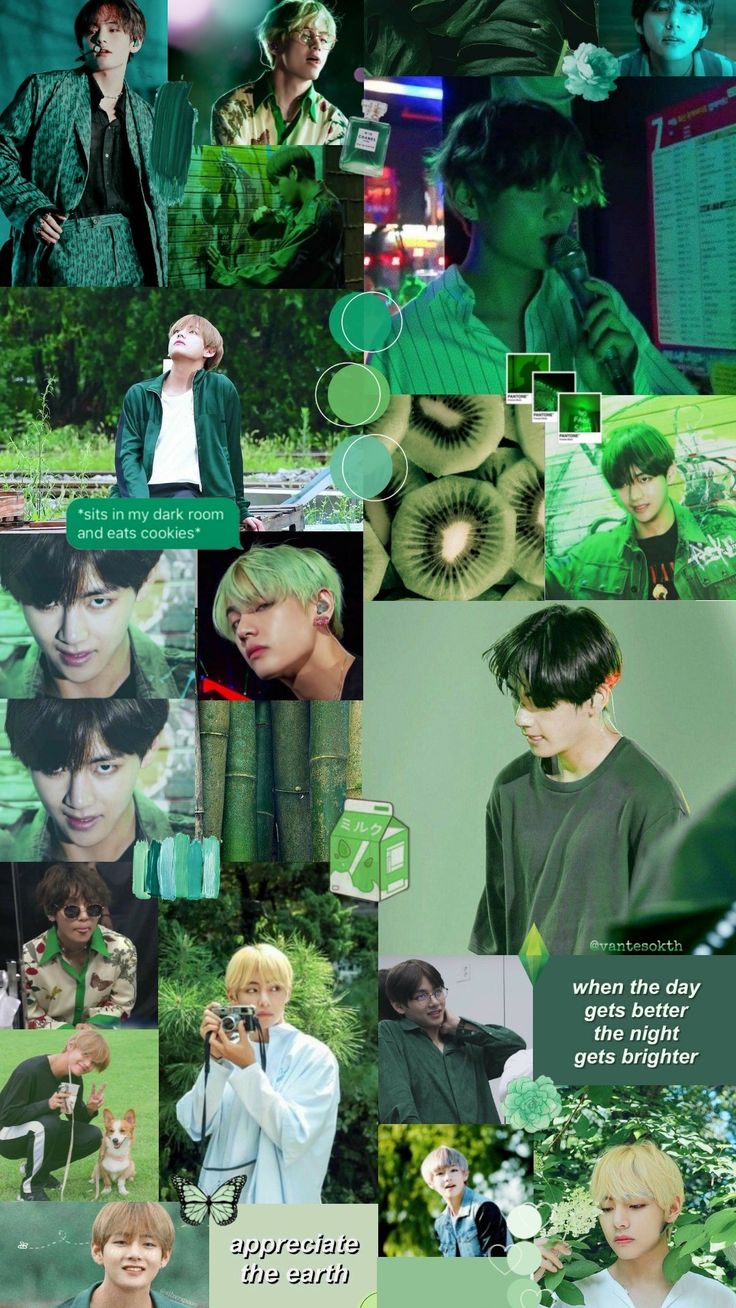 Taehyung Green Aesthetic Wallpaper Size