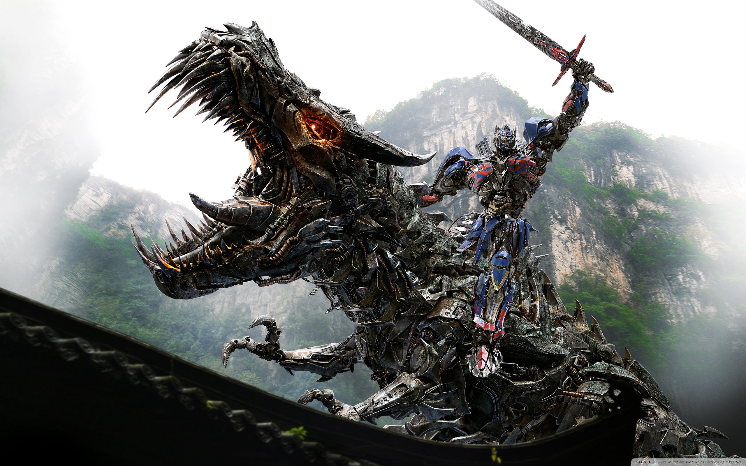 Transformers Optimus Prime Vs Dinobot Ultra HD Desktop