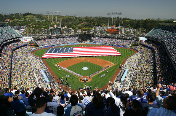 San Francisco Giants At Dodger Stadium On March In Los