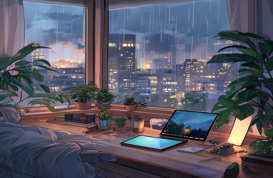 Lofi Anime Aesthetic iPad Wallpaper