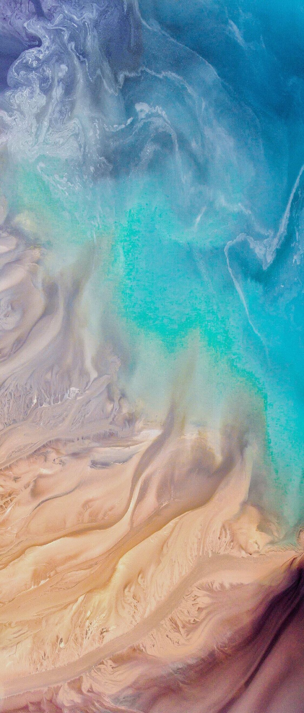 iOS 11 iPhone X Aqua blue Water beach wave ocean apple