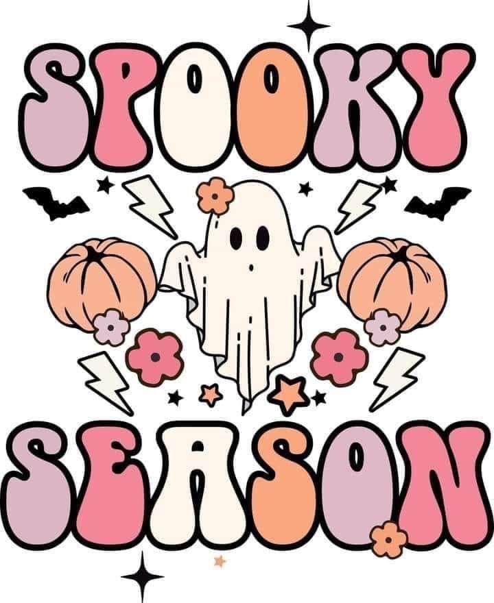 Spooky Season Wallpaper With Ghost And Pumpkins
