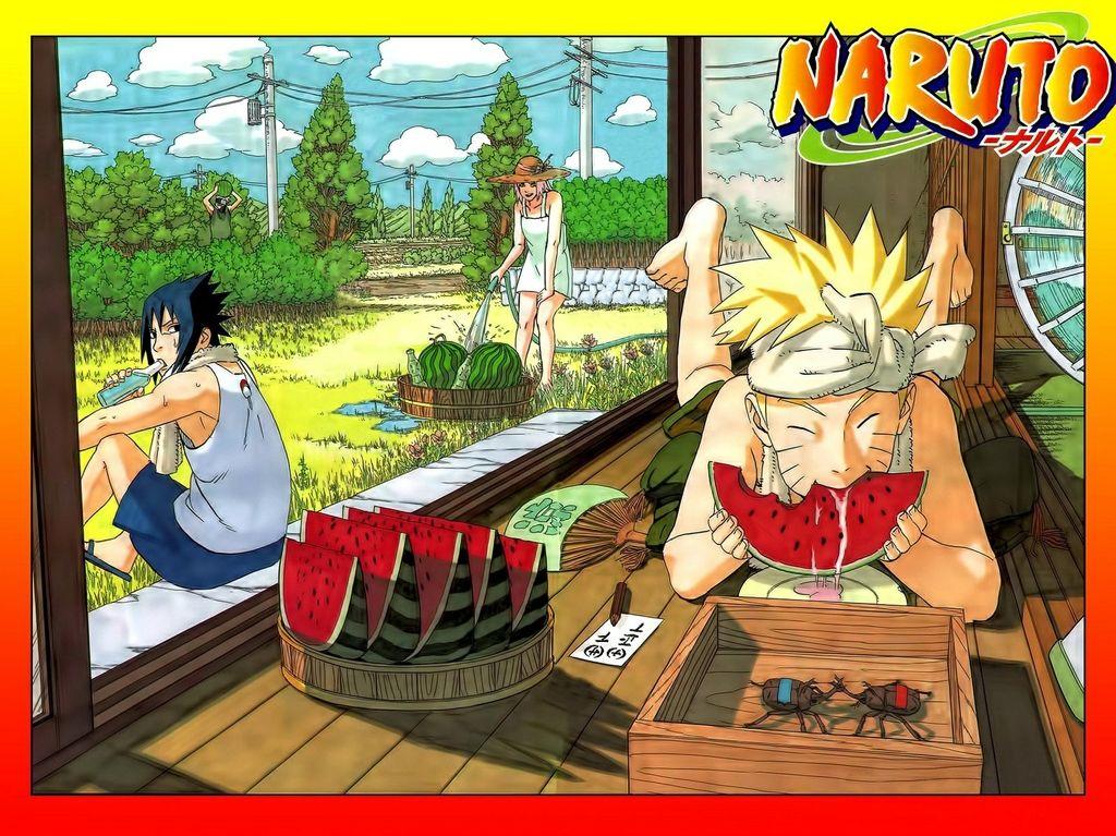 Naruto Sasuke And Sakura Watermelon Summer