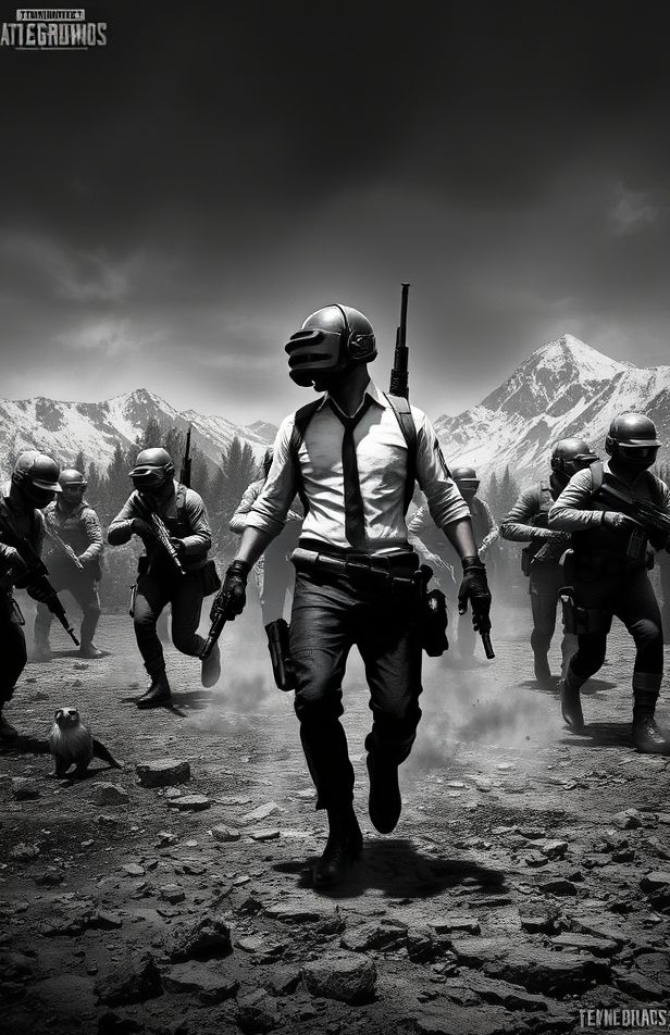 Black And White Pubg Wallpaper