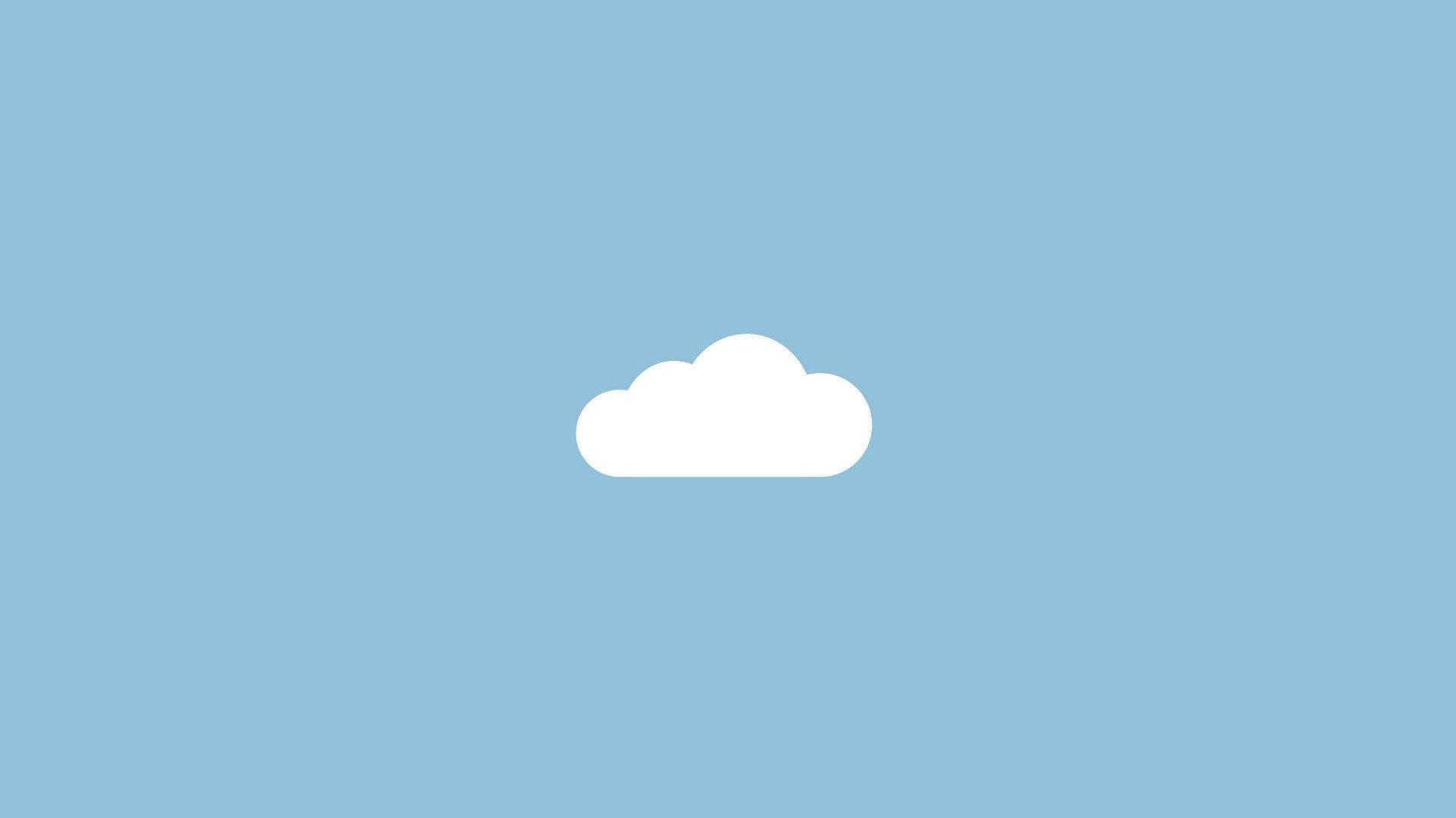 Download Simple Blue Aesthetic Lone Cloud Wallpaper