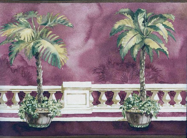  Background Palm Tree On Balcony Wallpaper Border tropical wallpaper
