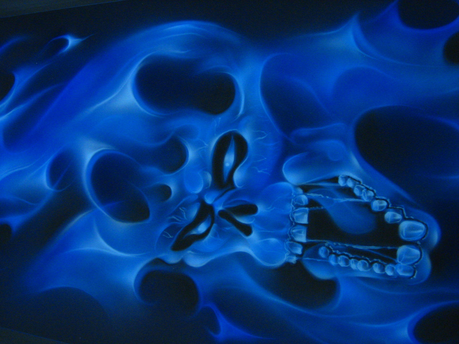 Skulls On Fire Blue Airbrushingbysandy Gallery1 Html
