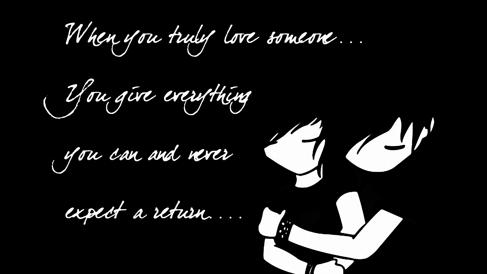Cute Love Quotes Black And White Background HD Wallpaper