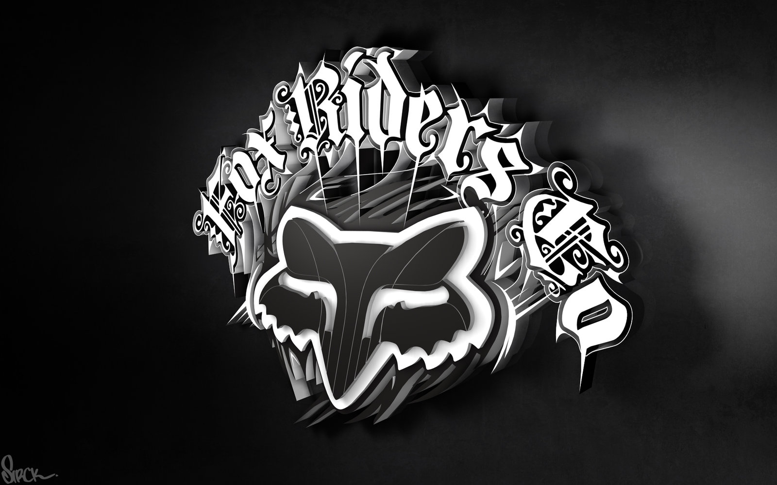 Fox Riders 3D Logo Wallpaper by small sk8er on