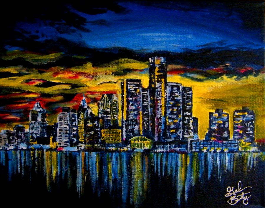 Detroit Skyline Wallpaper By