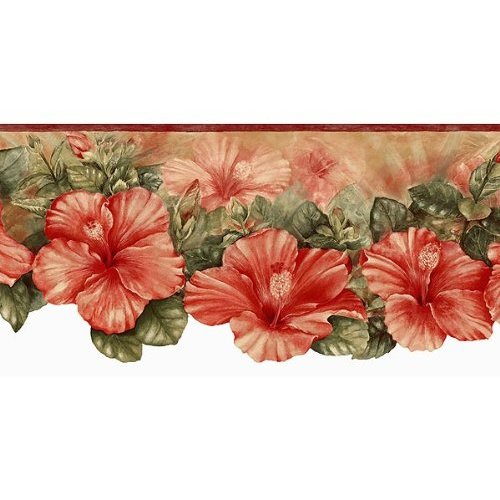 Tropical hibiscus plumeria vintage graphic floral pampas grass palm leaves  Exotic orange pink frame floral border seamless wallpaper Vector Stock  Vector Image  Art  Alamy