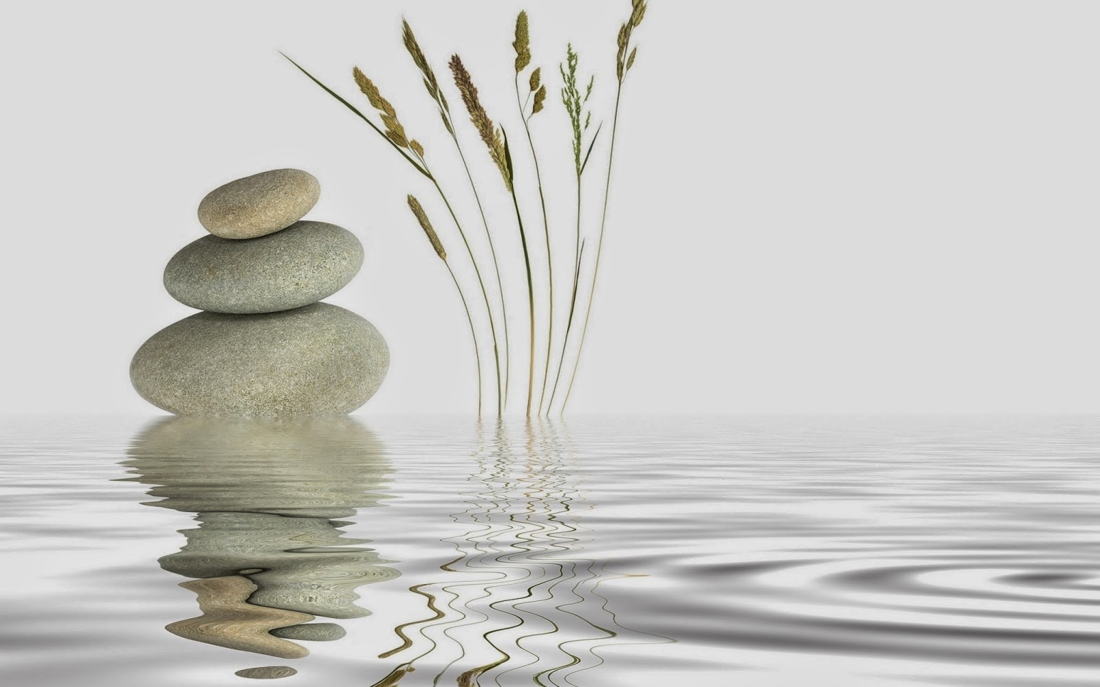 White Zen Stone With Water Background Wallpaper For Mac Pc Jpg