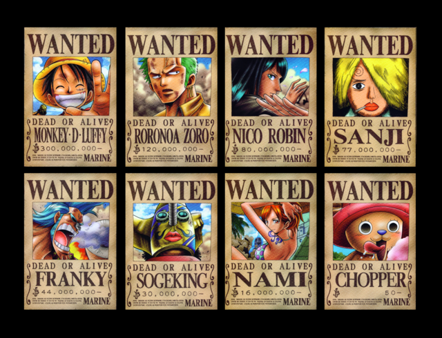 One Piece Wanted Poster Png Lukisan