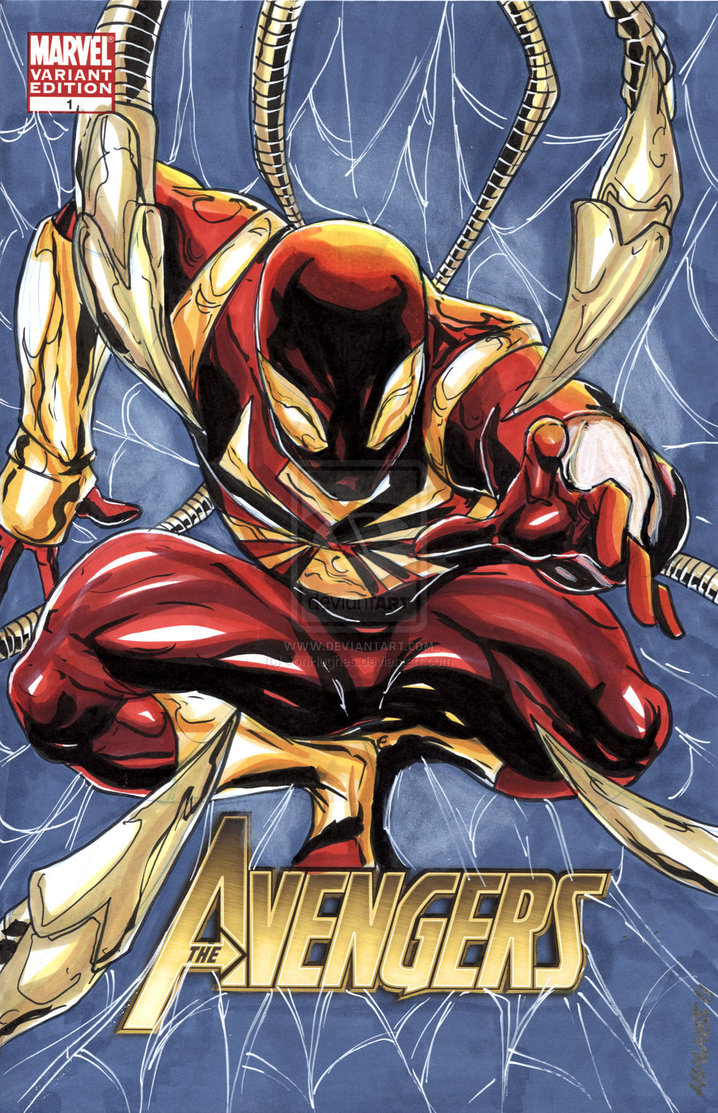 Avengers Iron Spider sketch cover by JonHughes on