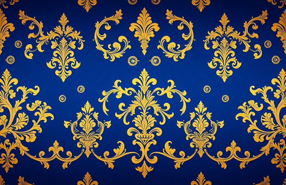 Royal Blue And Gold Wallpaper