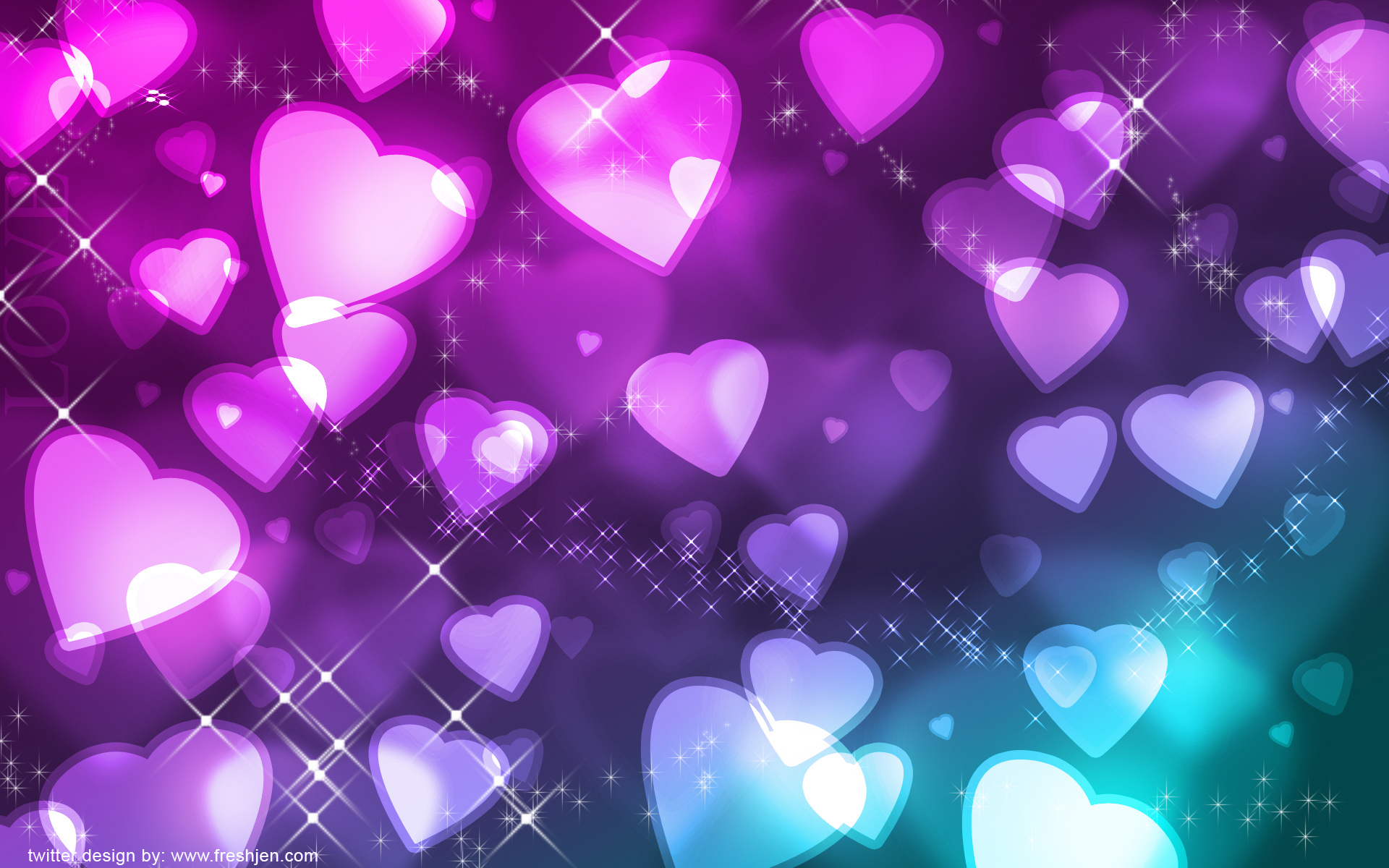 Glowing Hearts Wallpaper