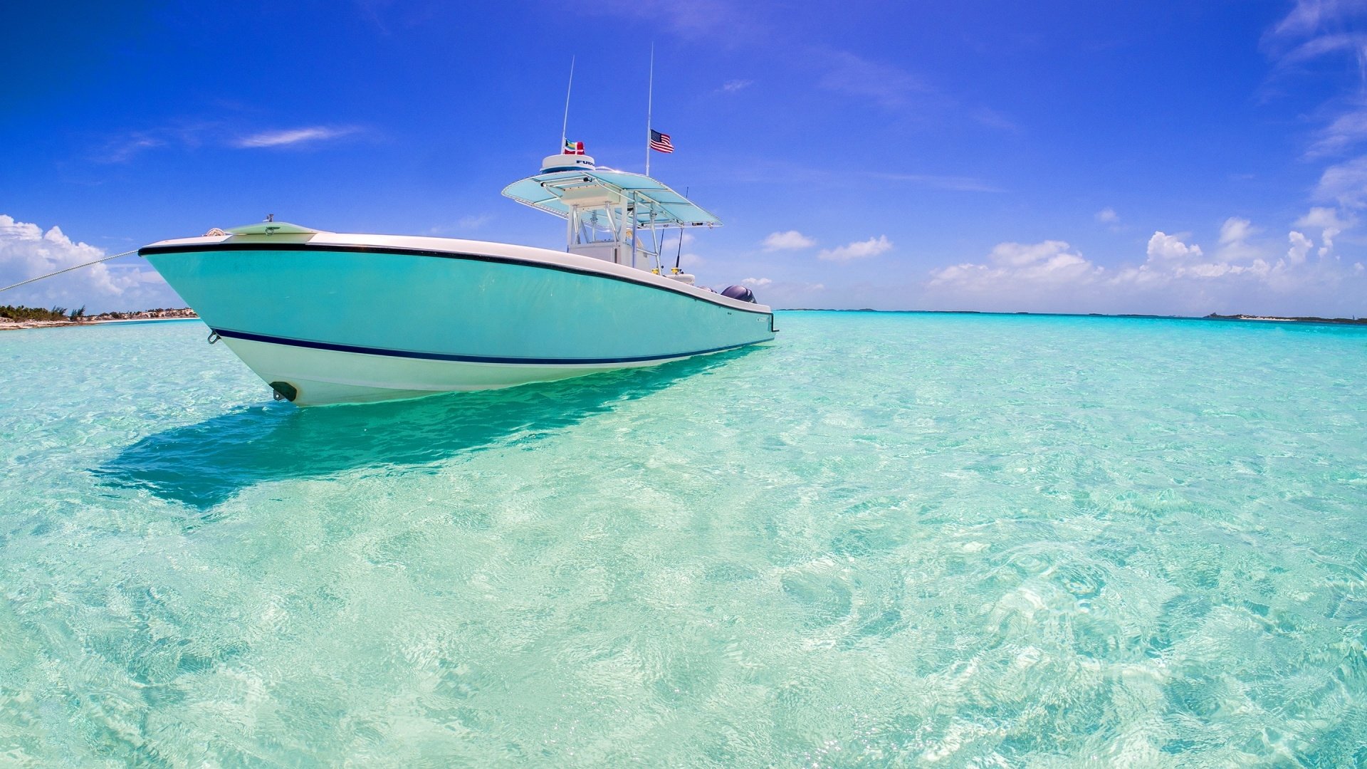 Speedboat In Turquoise Ocean