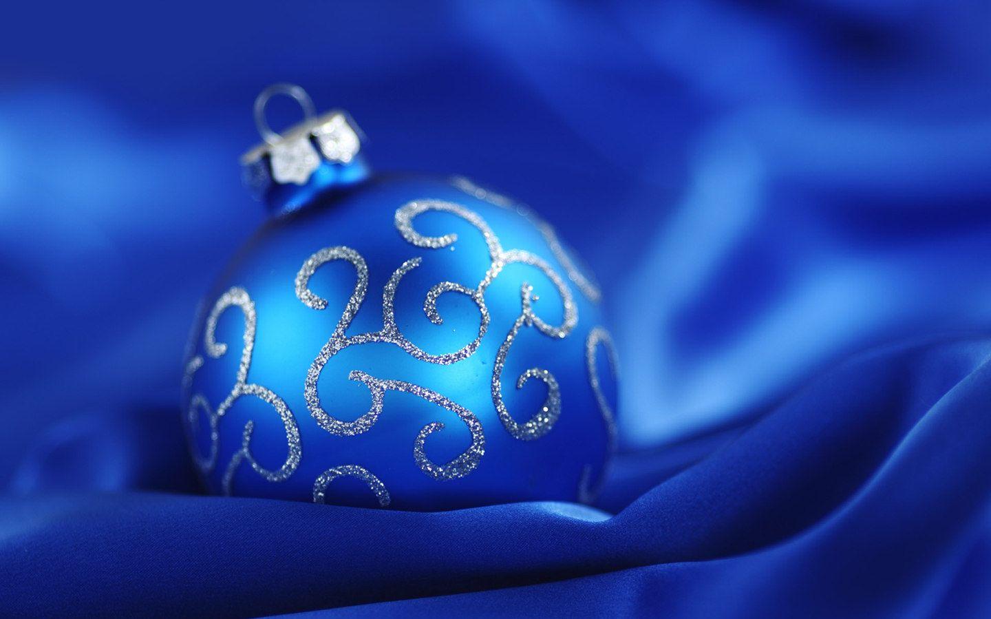 Blue Christmas Balls Baubles And