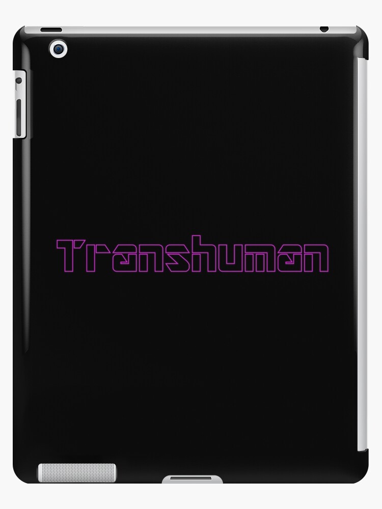 Transhuman Purple Outline On Black Background iPad Case Skin By